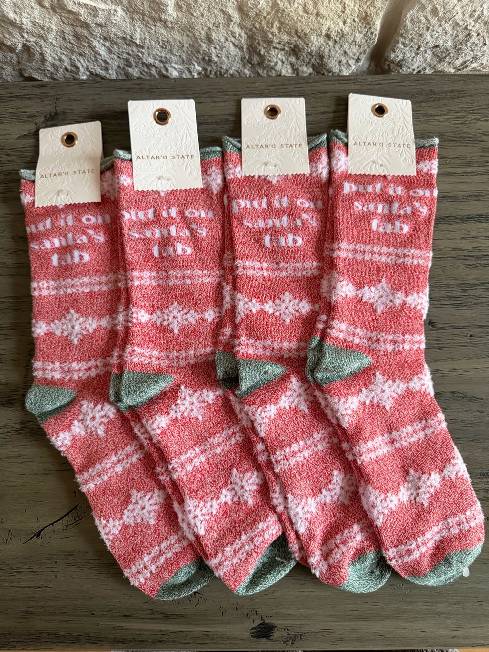 Altar’d State Christmas Socks Set of 4 One Size